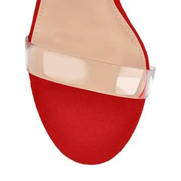 MissHeel Rhinestone Chunky Heel Sandals Lace Up