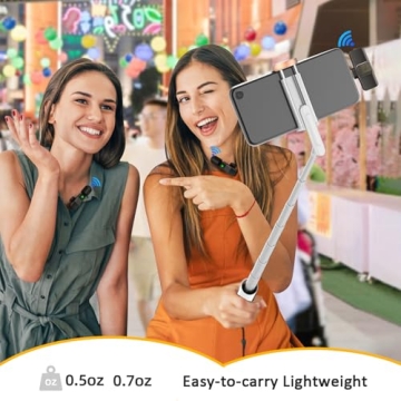 Calovebby 3 in1 Wireless Lavalier Microphones 2 Pack,Plug-Play Professional Noise Reduction Recording Clip Mic for Creator Interview YouTube TikTok Vlog, Mini Microphone for iPhone USB C Equipment