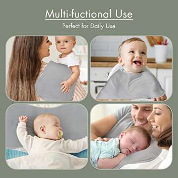 GLLQUEN BABY Burp Cloth Burping Towels Absorbent Soft Burping Rags for Newborns, Large Contoured Cotton Burp Cloths Unisex for Boys and Girls