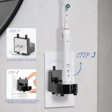 Sleek Wall Charger for Oral-B Electric Toothbrush - Space-saving & Waterproof Design