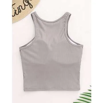 AngiMelo Womens Sports Bra Workout Crop Top Padded Yoga Gym Tank Sleeveless Running Shirts Racerback