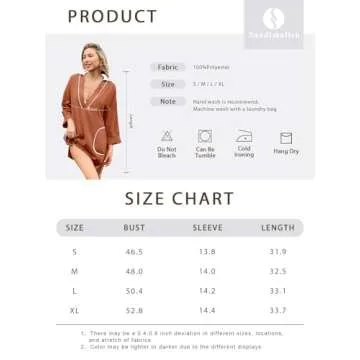 Saodimallsu Womens V Neck Swimsuit Coverup 3/4 Sleeve Color Block Oversized Cover ups Beach Mini Dress with Pockets