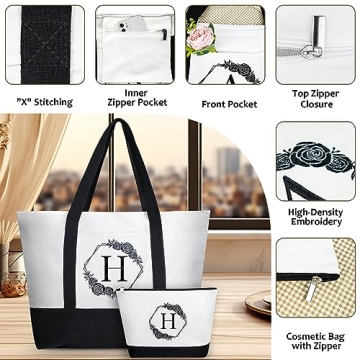 AUNOOL Monogram Tote Bags Unique Personalized Gifts