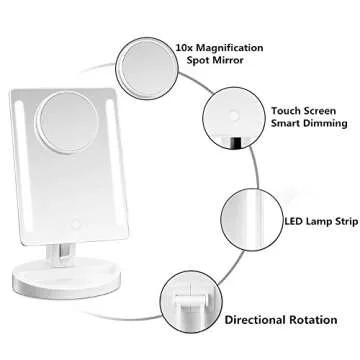 Gotofine LED Makeup Mirror with 10x Magnification