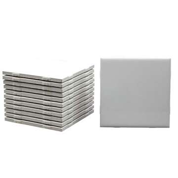 Creative Hobbies 12 Pack of Glossy White Glazed Ceramic Tiles for Alcohol Ink Painting, Decorating, ...