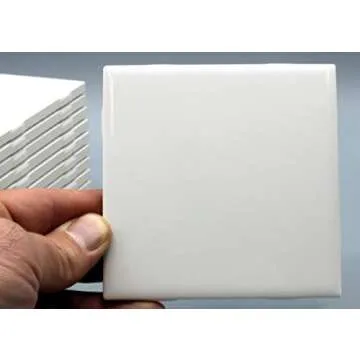 Creative Hobbies Glossy White Ceramic Tiles for Crafts