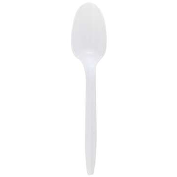 Genuine Joe 20002 Spoon, Plastic, Medium-weight, 1000/CT, White