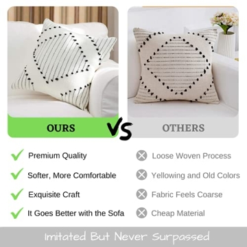 Blue Page Modern Farmhouse Boho Pillow Covers Set of 2