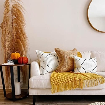 Blue Page Modern Farmhouse Boho Pillow Covers Set of 2