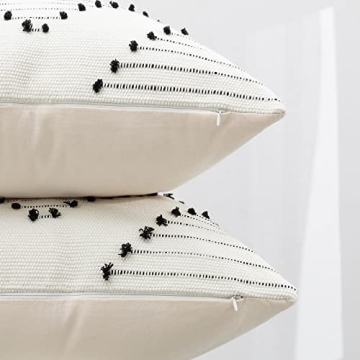 Blue Page Modern Farmhouse Boho Pillow Covers Set of 2