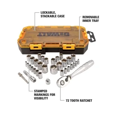 DEWALT 34-Piece Socket Set - Durable & Versatile Tools