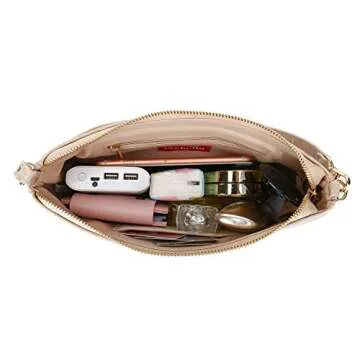 IXEBELLA Clutch Shoulder Bag Chic Retro Purse PU Leather Handbag for Women (Nude)