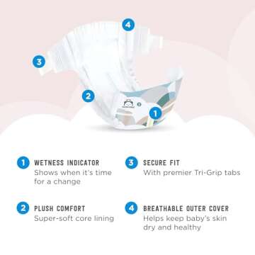 Amazon Brand - Mama Bear Plush Protection Diapers - Size 2, 46 Count, Hypoallergenic Premium Disposa...