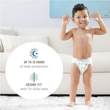 Amazon Brand - Mama Bear Plush Protection Diapers - Size 2, 46 Count, Hypoallergenic Premium Disposable Baby Diapers, White and Cloud Dreams