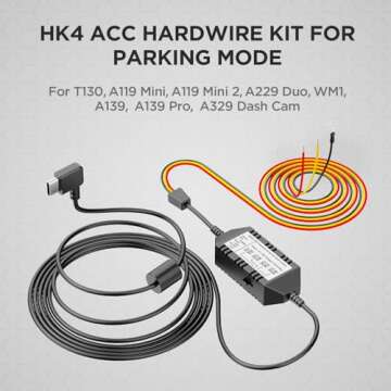VIOFO HK4 Acc Hardwire Kit, USB-C Hard Wire Kit for A329/A229Plus/A229Pro/A119Mini2/A139Pro/WM1/T130 Dash Cam, Low Voltage Protection for Parking Mode