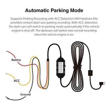 VIOFO HK4 Acc Hardwire Kit, USB-C Hard Wire Kit for A329/A229Plus/A229Pro/A119Mini2/A139Pro/WM1/T130 Dash Cam, Low Voltage Protection for Parking Mode