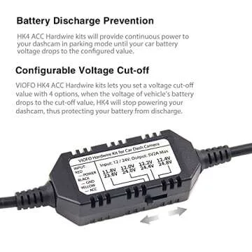 VIOFO HK4 Acc Hardwire Kit, USB-C Hard Wire Kit for A329/A229Plus/A229Pro/A119Mini2/A139Pro/WM1/T130 Dash Cam, Low Voltage Protection for Parking Mode