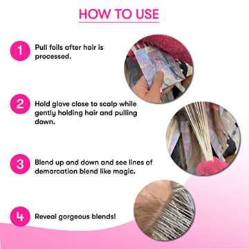 FRAMAR Bleach Blender Microfiber Gloves – Hair Dye Gloves, Pink Gloves For Hair Salon Supplies, Fuzzy Gloves, Reusable Gloves For Cleaning, Microfiber Mitt For Hairstylist Supplies, Hair Color Gloves