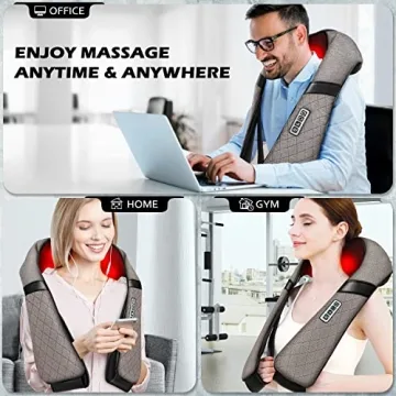 Blue Elf Shiatsu Neck Back Massager with Heat for Pain Relief