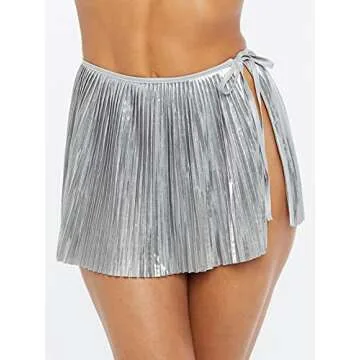 Savage X Fenty Metallic Pleated Lamé Mini Skirt