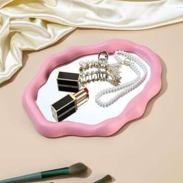 JDPEYI Polymorph Pattern Irregular Cloud Wall Mirror,Tabletop Vanity Mirror- Perfect for Room Decora...