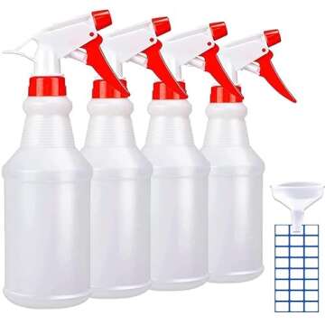 JohnBee Empty Spray Bottles (16oz/4Pack) - Adjustable Spray Bottles for Cleaning Solutions - No Leak...
