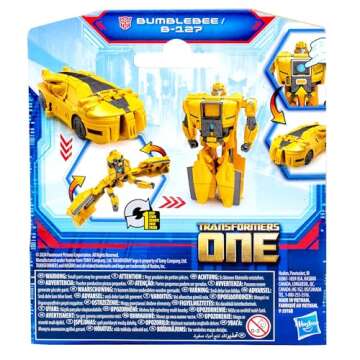 Transformers One Cog Changer Bumblebee (B-127) 4-Inch Robot Action Figure, Interactive Toys for Boys and Girls Ages 6 and Up