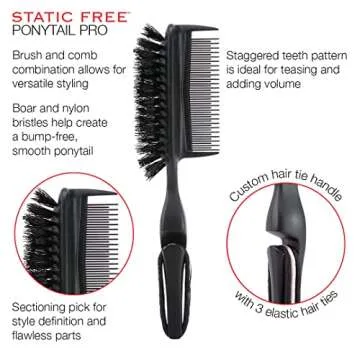 Cricket Static Free Ponytail Brush – Smoothing & Teasing Tool