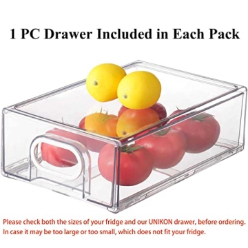 UNIKON Refrigerator Organizer Bin Stackable BPA Free Storage