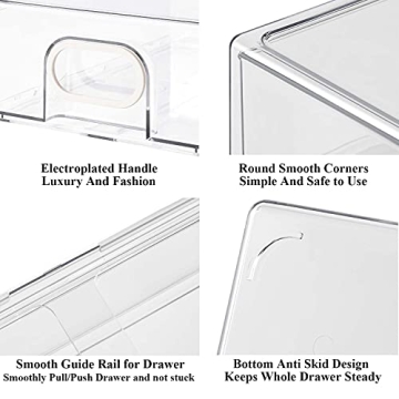 UNIKON Refrigerator Organizer Bin Stackable BPA Free Storage