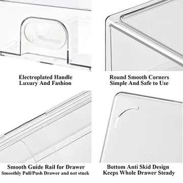 UNIKON Refrigerator Organizer Bin Stackable BPA Free Storage