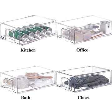 UNIKON Refrigerator Organizer Bin Stackable BPA Free Storage