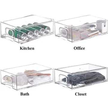 UNIKON Refrigerator Organizer Bin Stackable BPA Free Storage