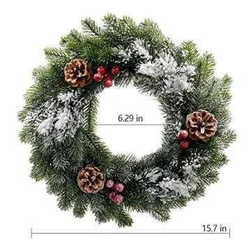 Cllayees 16" Christmas Wreath with 20 LED Lights