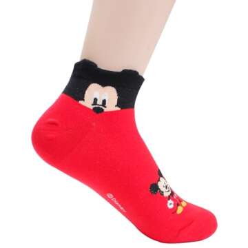 socksense Cartoon Character Series Women and teen girls Licensed Socks Collection (Cotton Blend, Face_5pairs)
