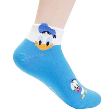socksense Cartoon Character Series Women and teen girls Licensed Socks Collection (Cotton Blend, Face_5pairs)