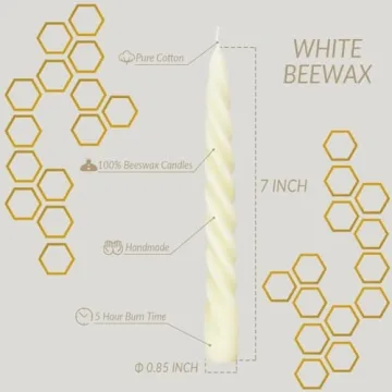 Elegant Beeswax Taper Candles Set of 4 - Dripless 7" Candles