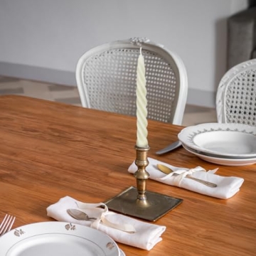 Elegant Beeswax Taper Candles Set of 4 - Dripless 7" Candles