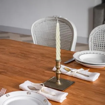 Elegant Beeswax Taper Candles Set of 4 - Dripless 7" Candles