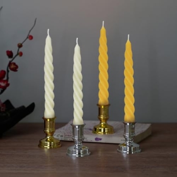 Elegant Beeswax Taper Candles Set of 4 - Dripless 7" Candles