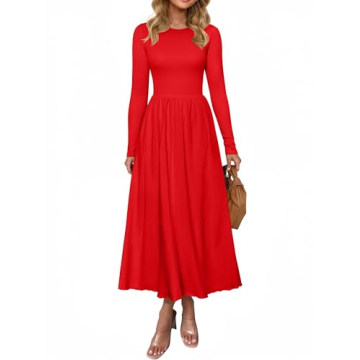 OQQ Women's Long Sleeve Maxi Dress - Elegant & Comfortable
