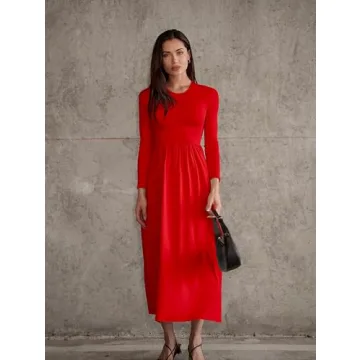 OQQ Women's Long Sleeve Maxi Dress - Elegant & Comfortable