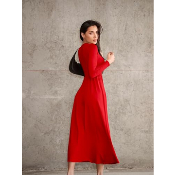 OQQ Women's Long Sleeve Maxi Dress - Elegant & Comfortable