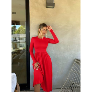 OQQ Women's Long Sleeve Maxi Dress - Elegant & Comfortable