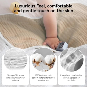 Synrroe Muslin Burp Cloths Large Soft and Absorbent
