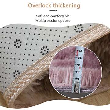 SEAHOME Bathroom Rug Sets 3 Piece Non Slip, Toilet Lid Cover and Contour Mat, Bath Mats Shower Mats Bath Rug Mat for Tub Toilet Bathroom (Pink)