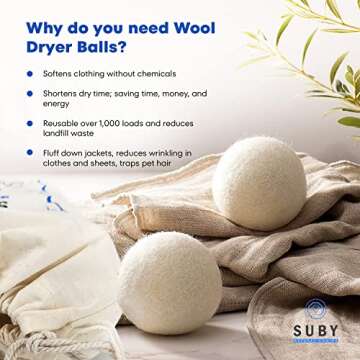 Wool Dryer Balls - Eco-Friendly Fabric Softener Alternative
