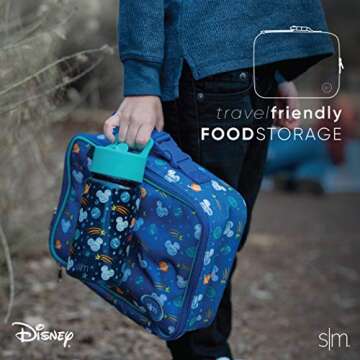 Simple Modern Disney Kids Lunch Box for Toddler | Reusable Insulated Bag for Boys | Meal Containers for School with Exterior and Interior Pockets | Hadley Collection | Mickey Mouse Retro