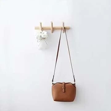 Durable HOMEAMY Wood Coat Rack for Home Organization