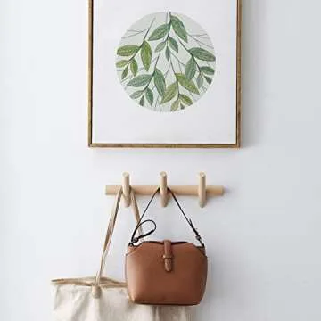 Durable HOMEAMY Wood Coat Rack for Home Organization
